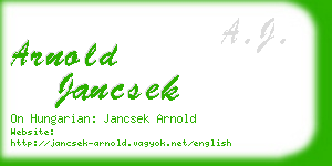 arnold jancsek business card